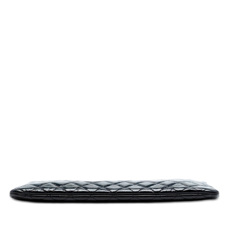 Large Quilted Patent O Case Clutch - Image 3
