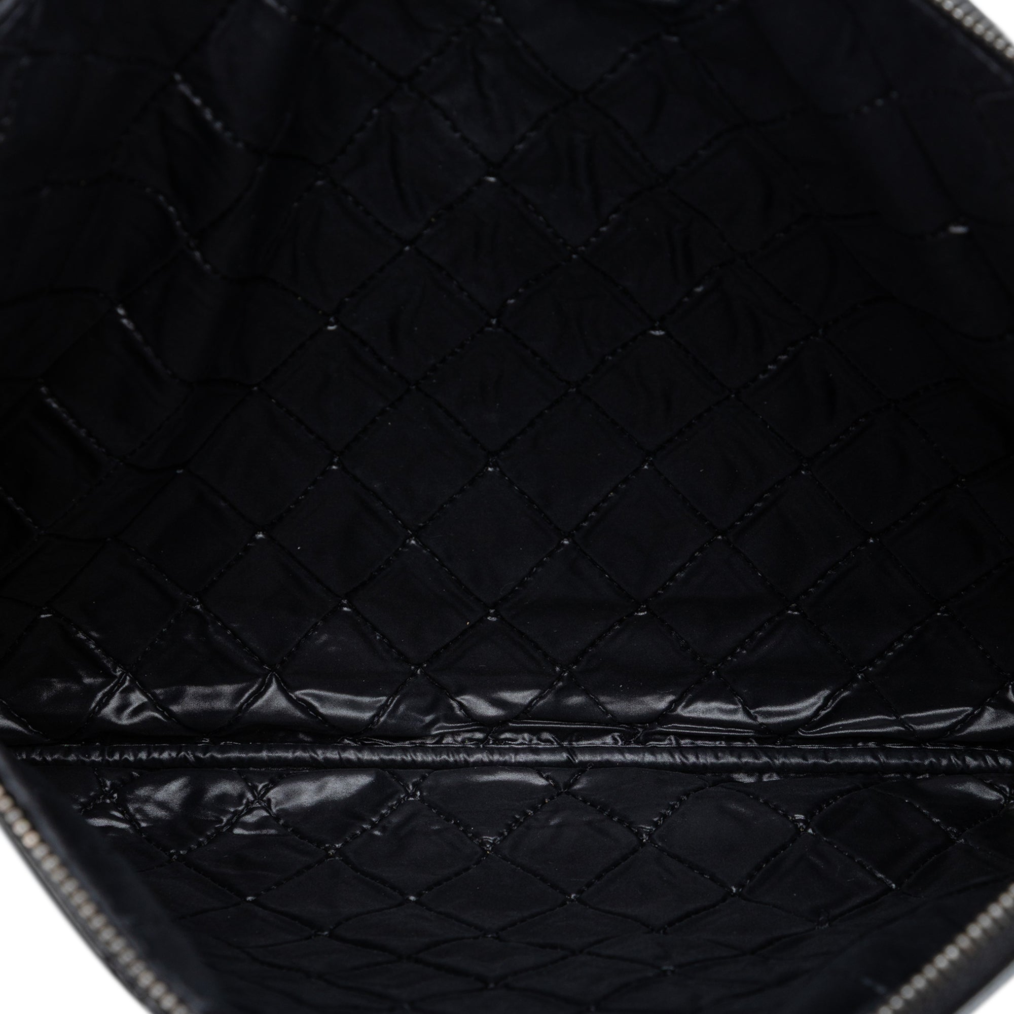 Large Quilted Patent O Case Clutch - Image 4