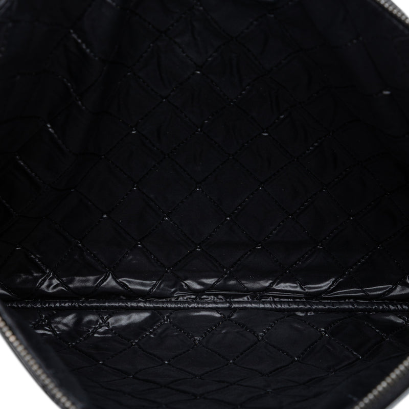 Large Quilted Patent O Case Clutch - Image 4