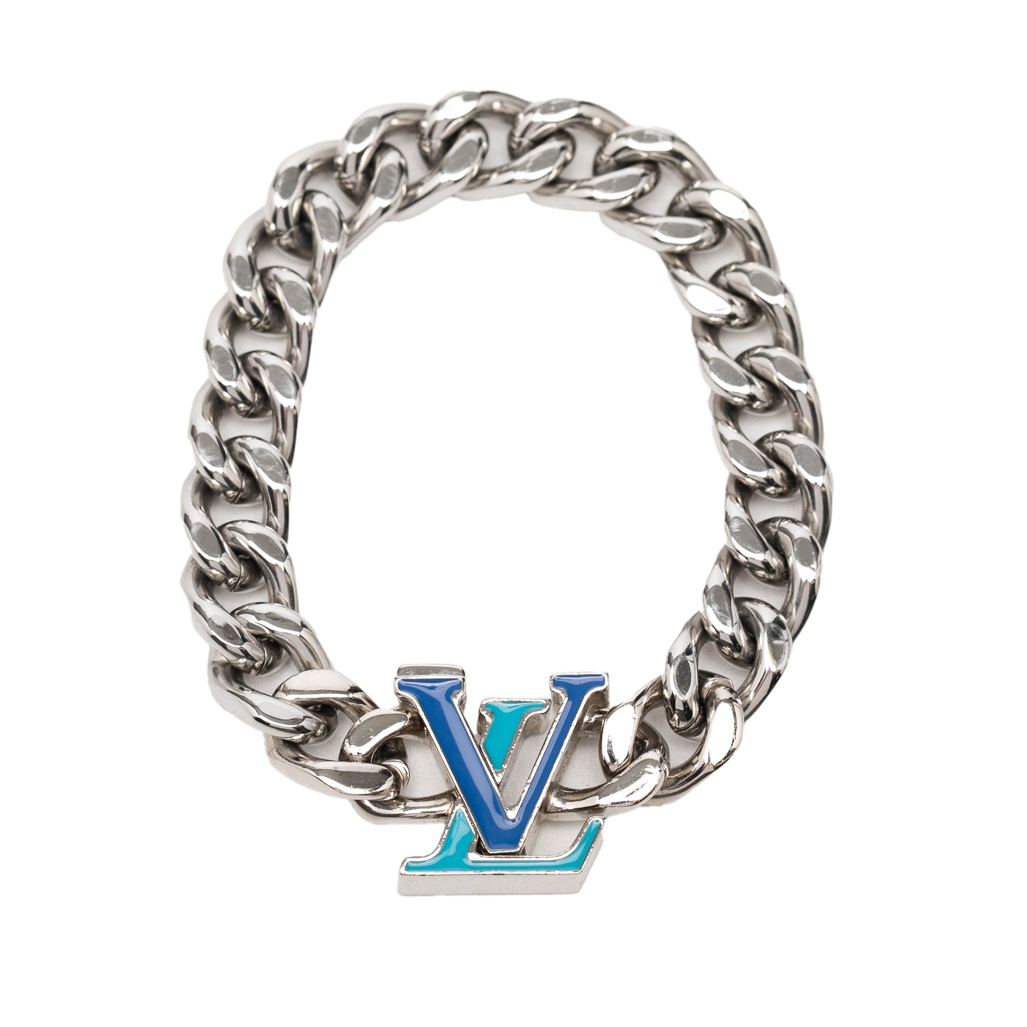 Stainless Steel Enamel LV Chain Bracelet M - Image 1