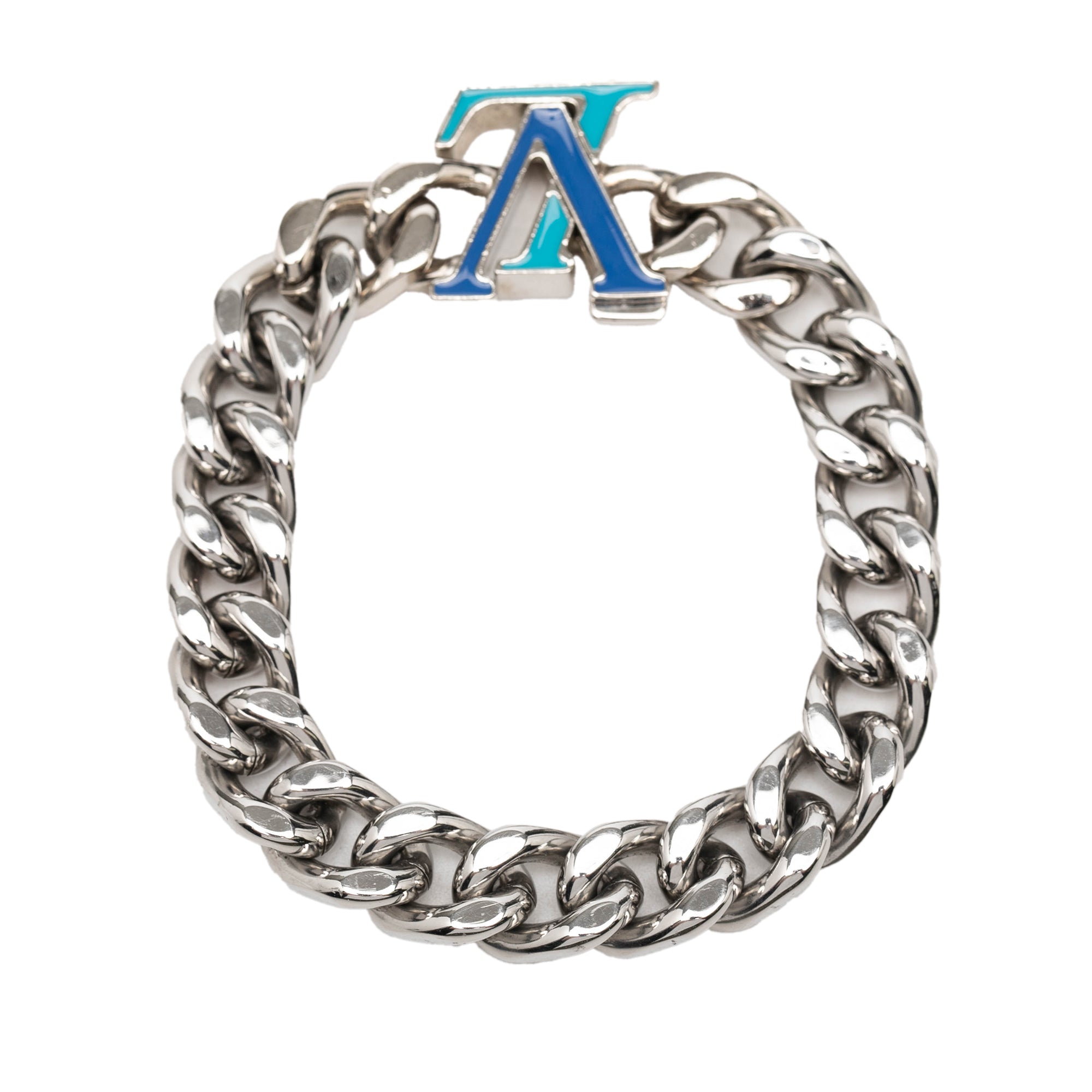 Stainless Steel Enamel LV Chain Bracelet M - Image 3