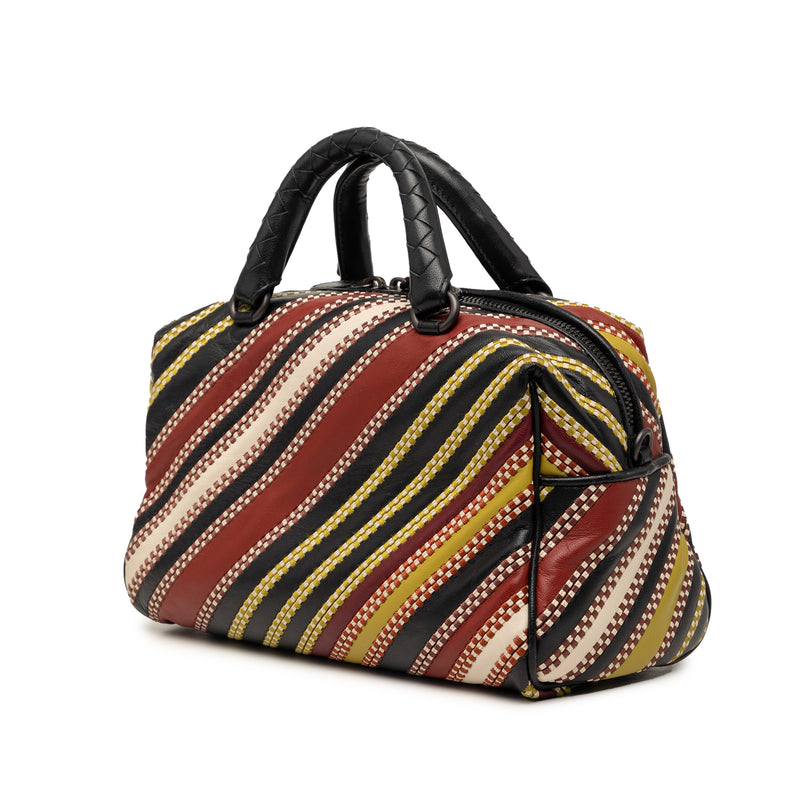 Nappa Diagonal Stripe Boston Bag - Image 2
