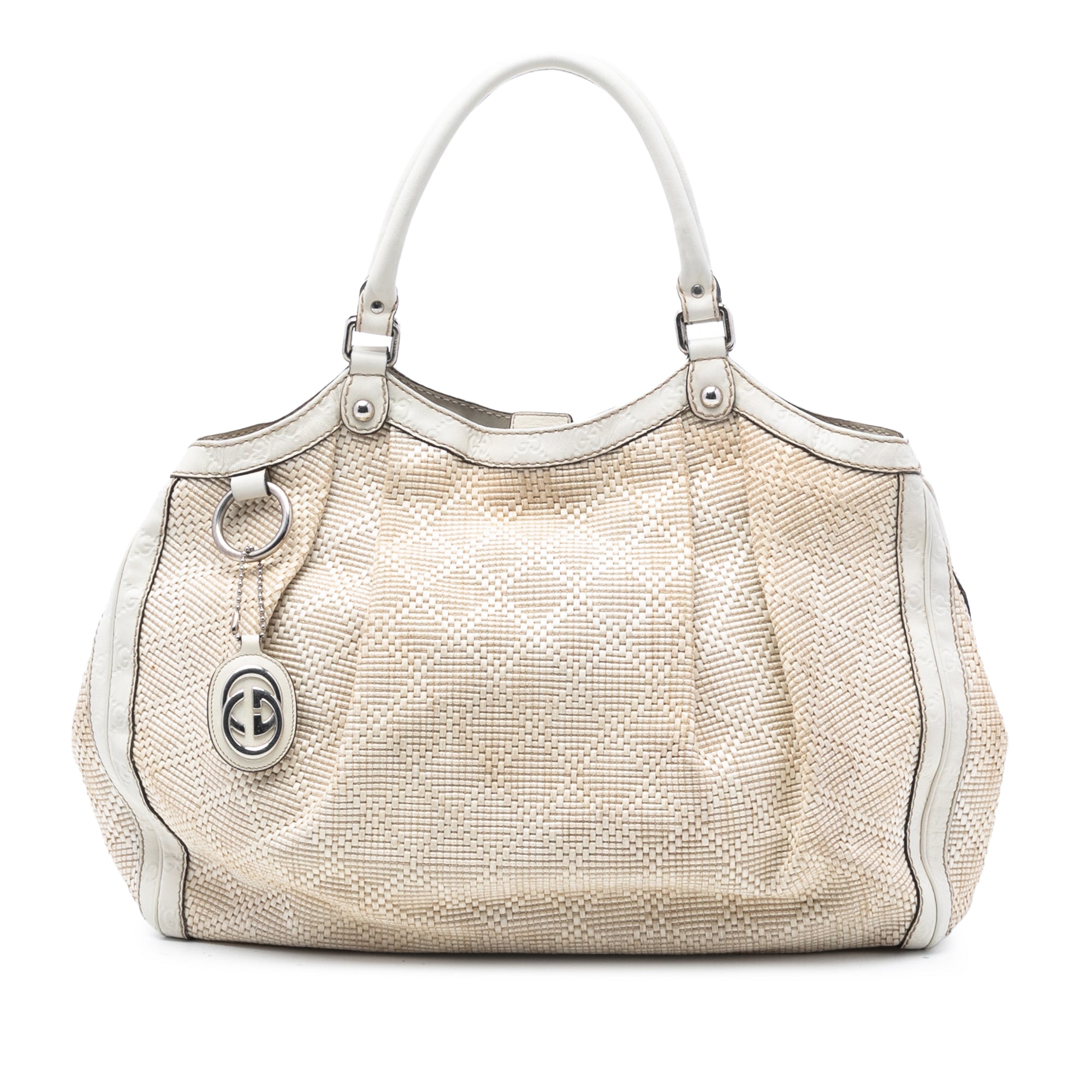 Large Diamante Raffia Sukey Tote - Image 1