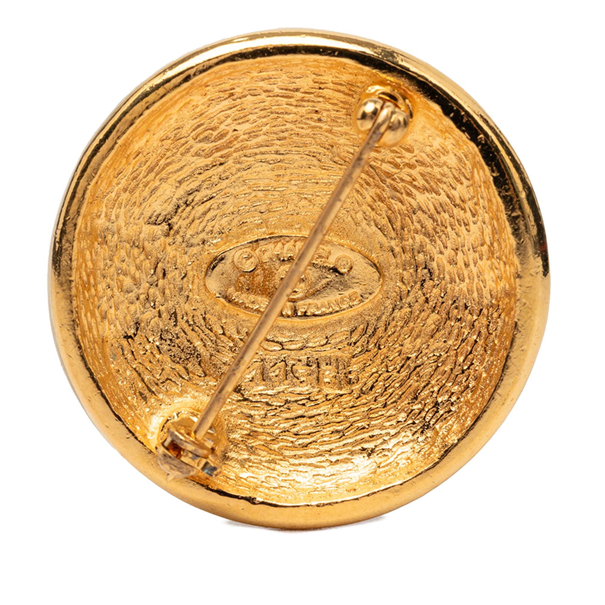 CC Gold Plated Round Sunburst Brooch - Image 2