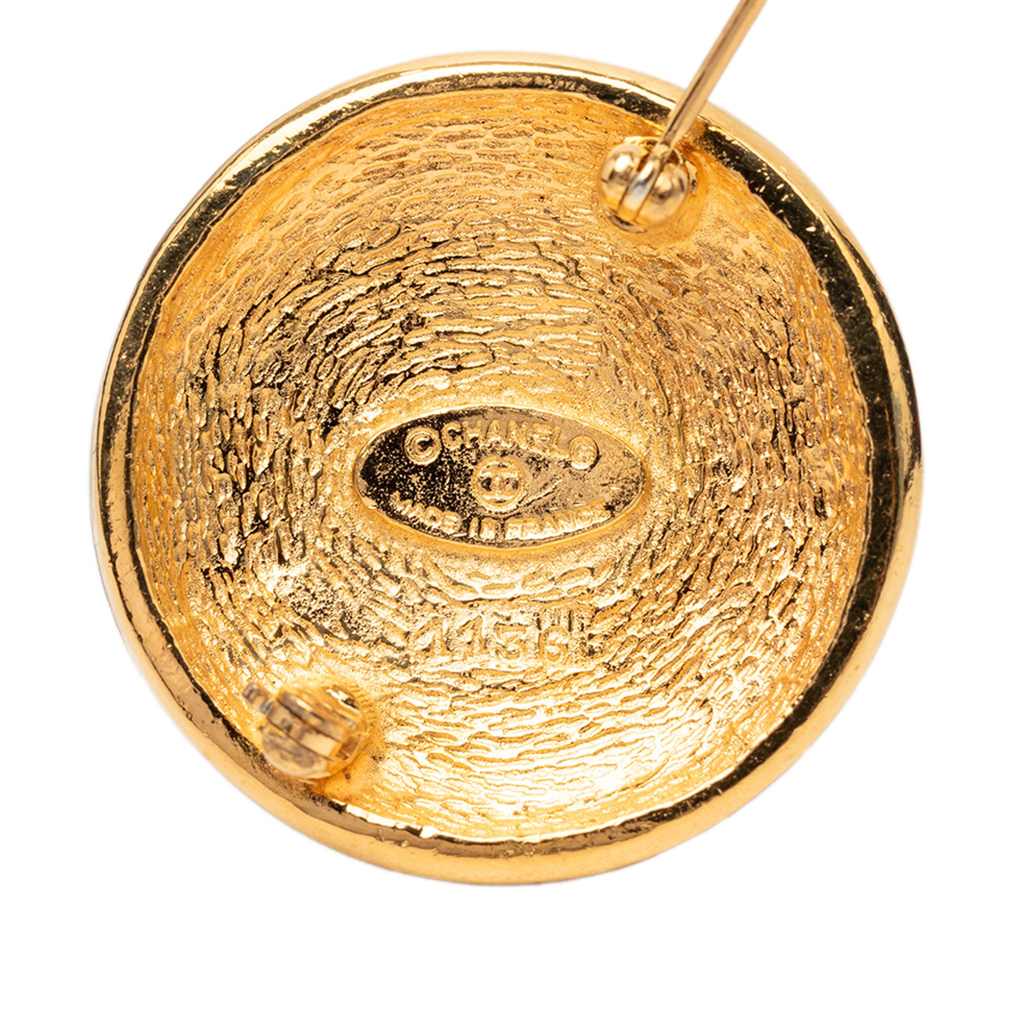 CC Gold Plated Round Sunburst Brooch - Image 3