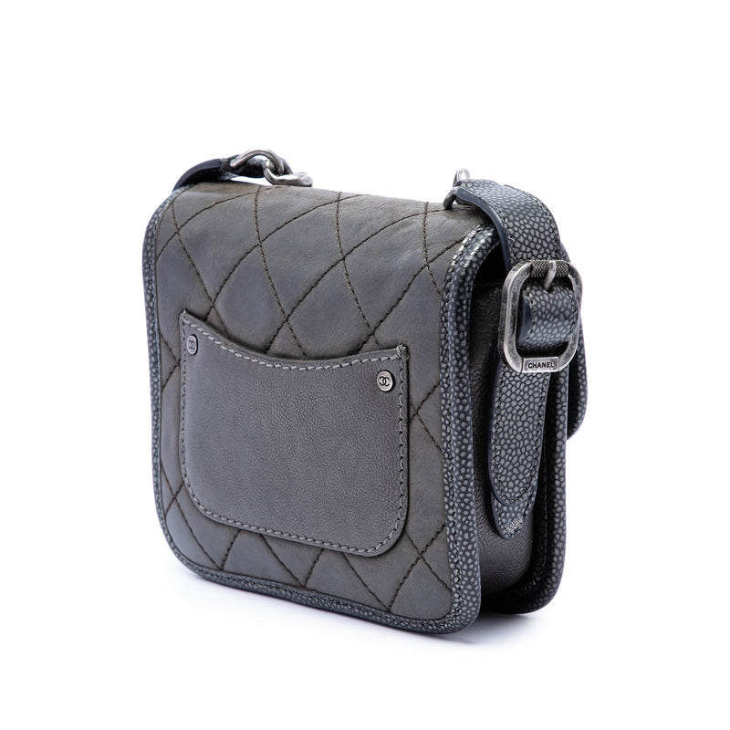 Paris Bombay Mini Quilted Iridescent Calfskin Back to School Single Flap - Image 2