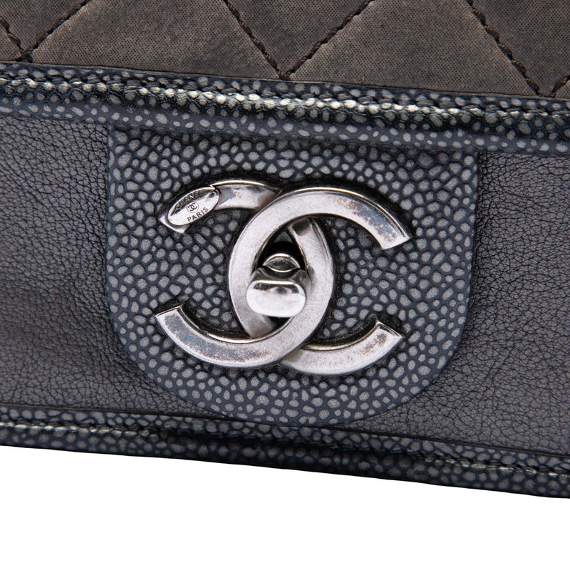 Paris Bombay Mini Quilted Iridescent Calfskin Back to School Single Flap - Image 5