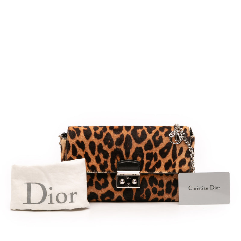 Leopard Print Pony Hair Miss Dior Chain Flap - Image 12