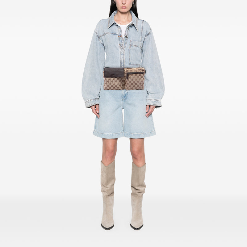 GG Canvas Double Pocket Belt Bag - Image 6