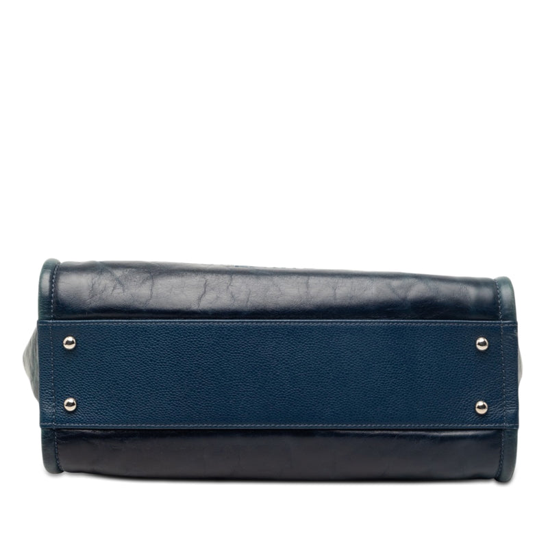 Small Glazed Calfskin Deauville Tote - Image 3