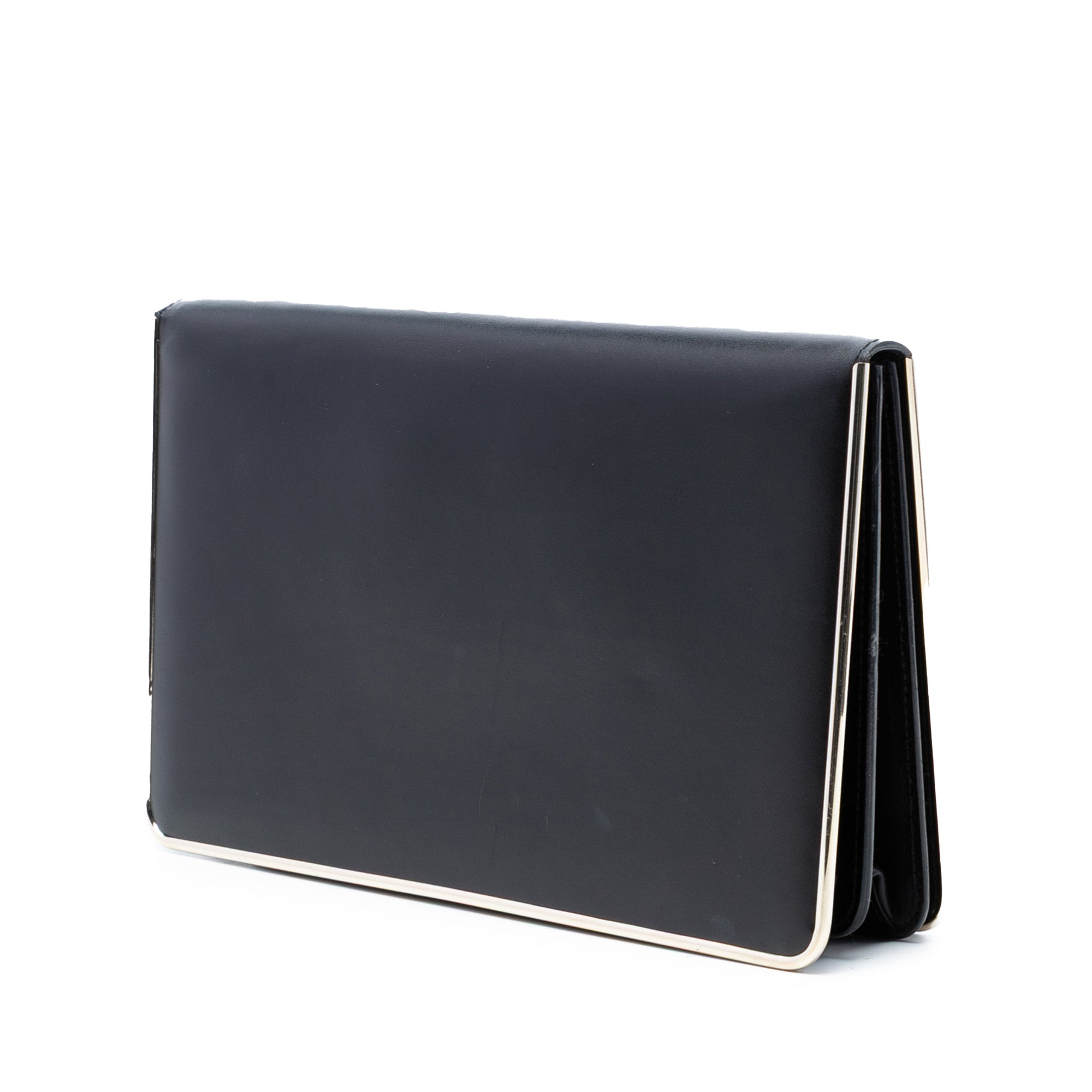 Metal Trimmed Smooth Calfskin Clutch - Image 2