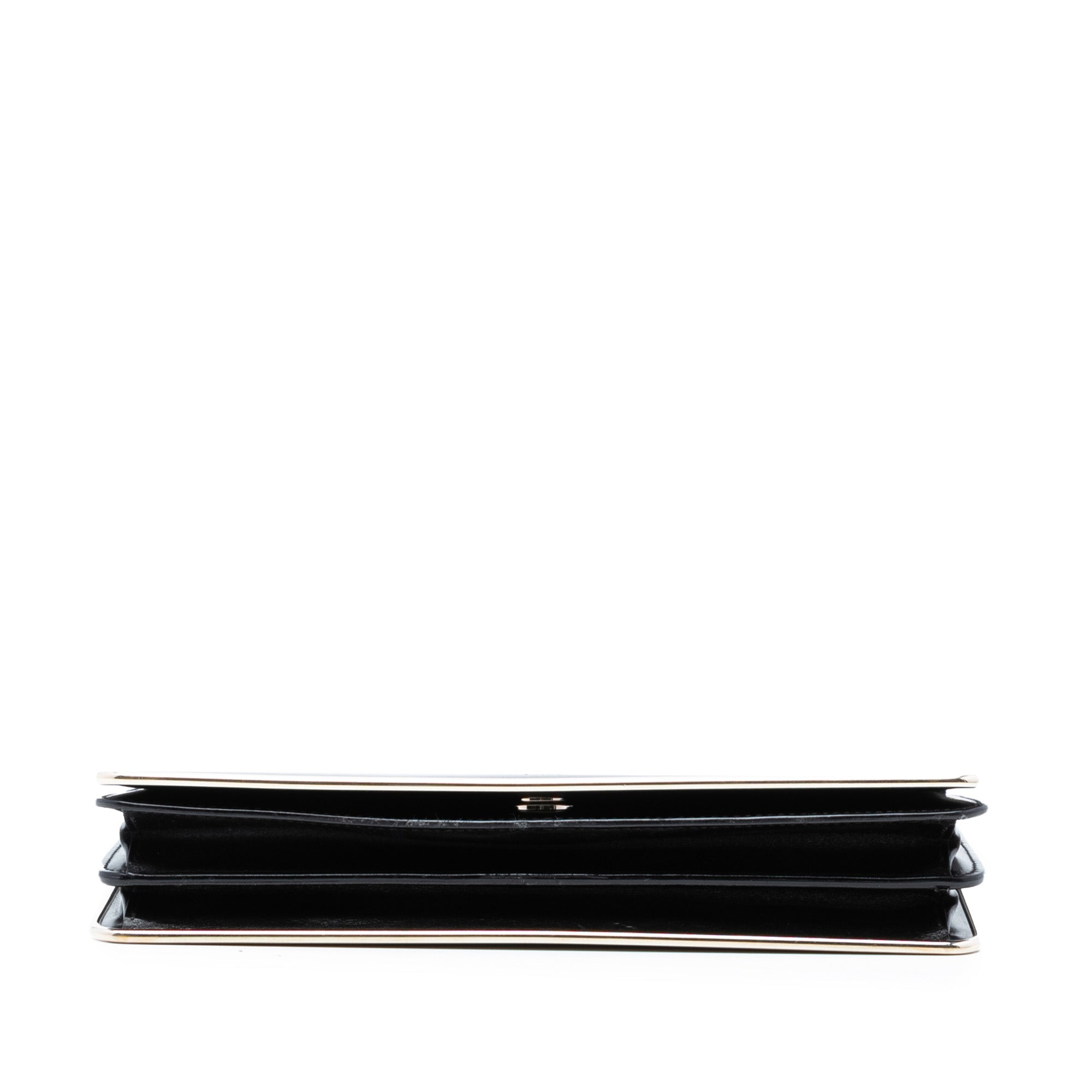 Metal Trimmed Smooth Calfskin Clutch - Image 3