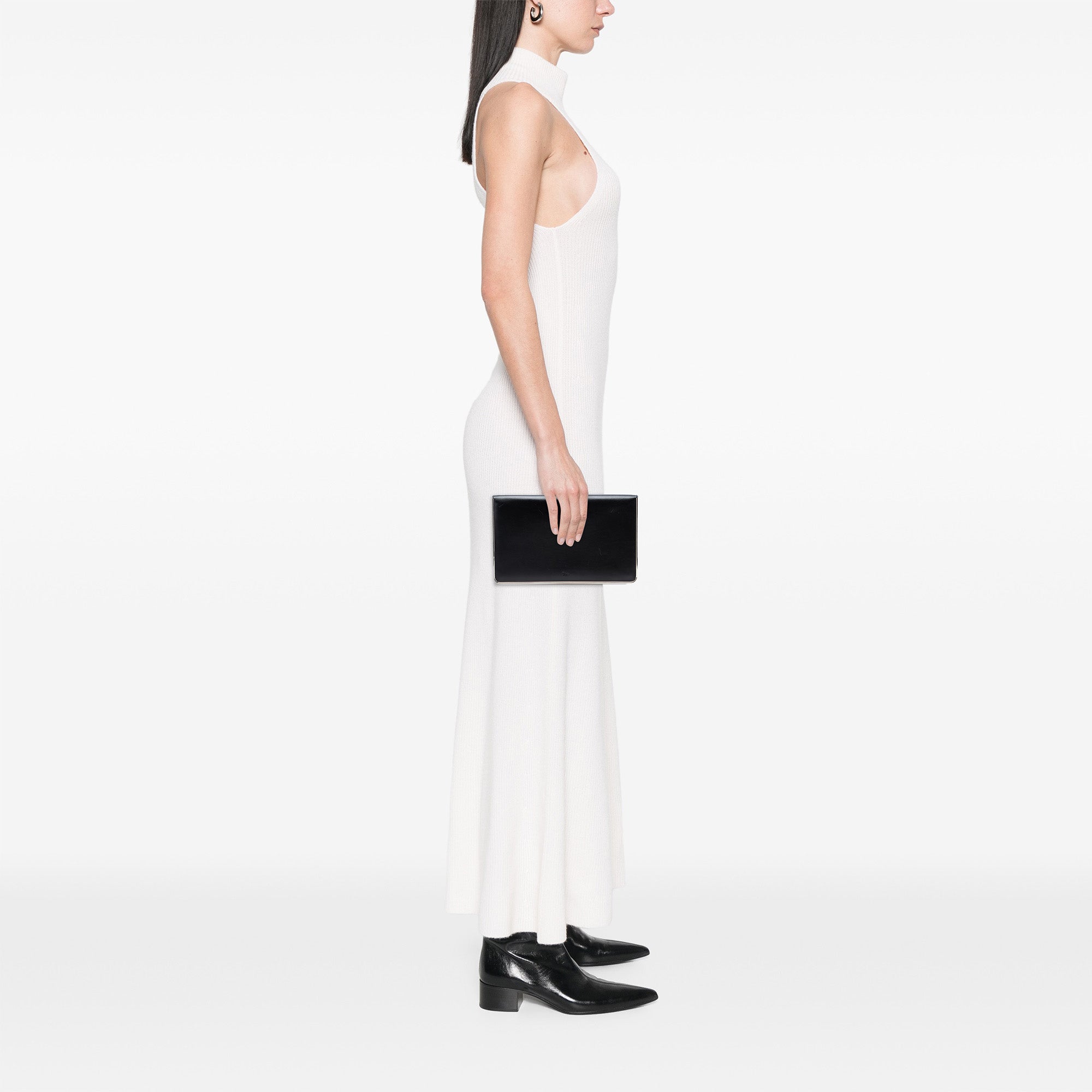 Metal Trimmed Smooth Calfskin Clutch - Image 7