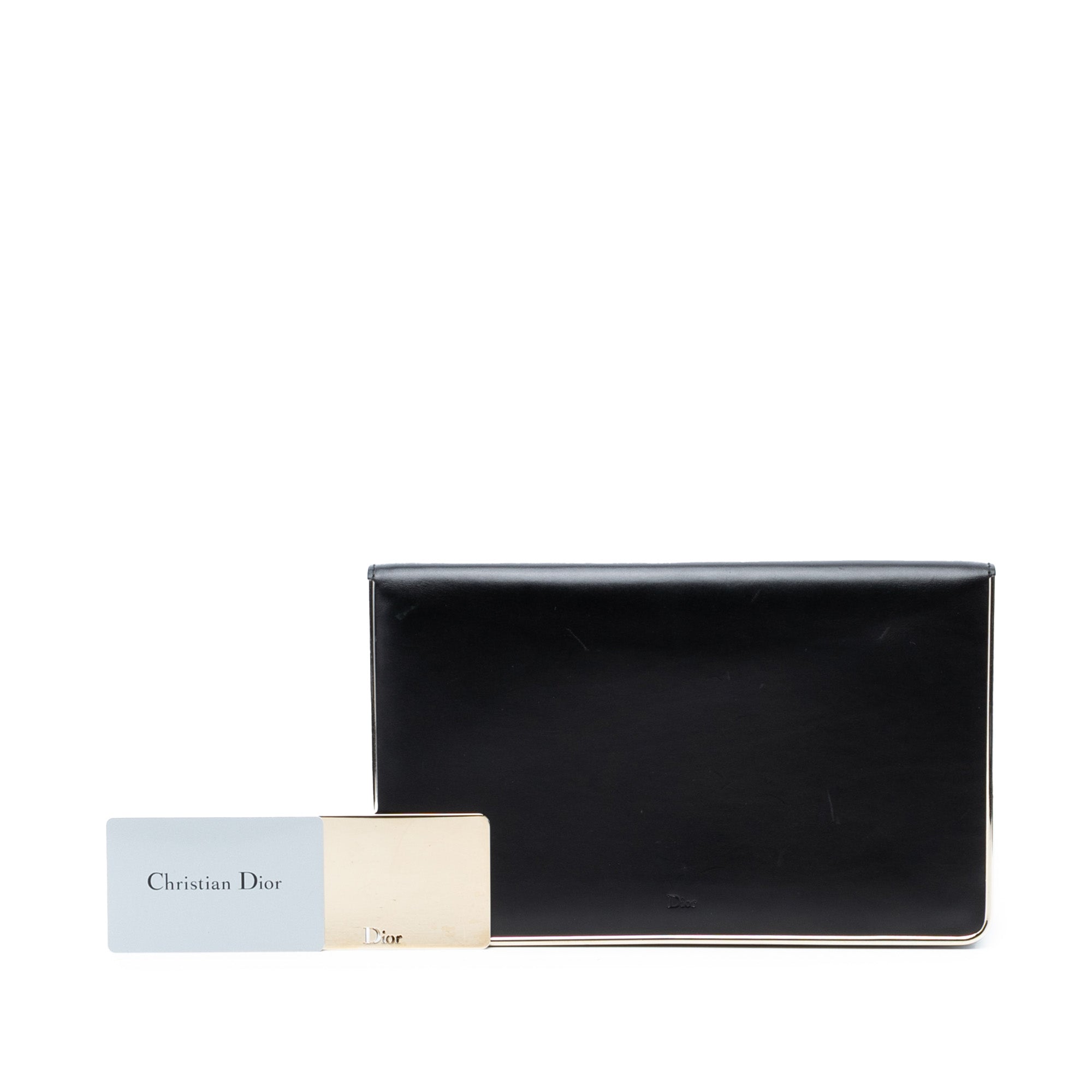 Metal Trimmed Smooth Calfskin Clutch - Image 8