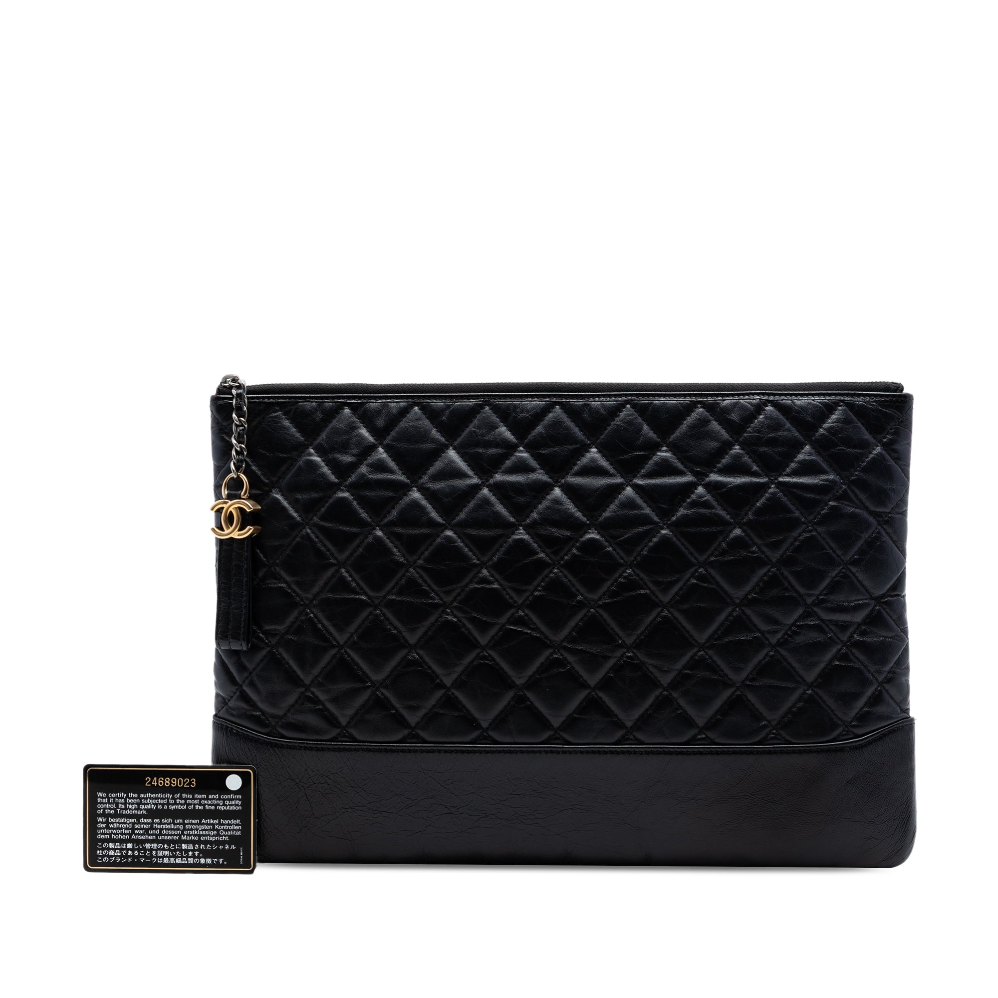 Large Aged Calfskin Gabrielle O Case Clutch - Image 7