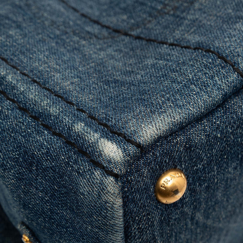 Small Denim Canapa Logo Satchel - Image 6