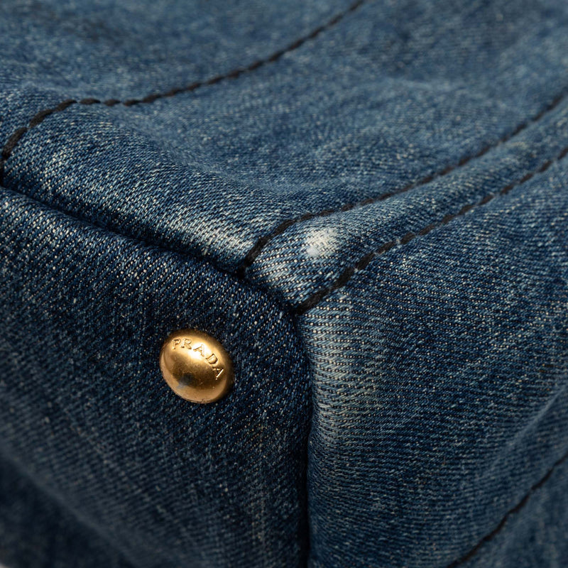 Small Denim Canapa Logo Satchel - Image 7