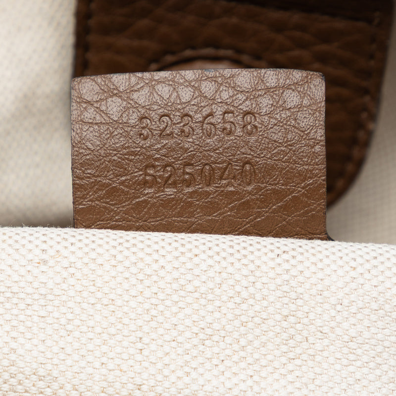 Large Calfskin Bamboo Shopper Satchel - Image 6