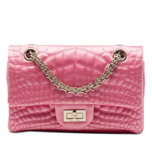 Coco Croc Quilted Satin Reissue 2.55 Double Flap 224 - Image 1