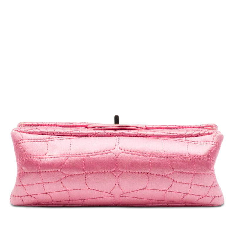 Coco Croc Quilted Satin Reissue 2.55 Double Flap 224 - Image 3