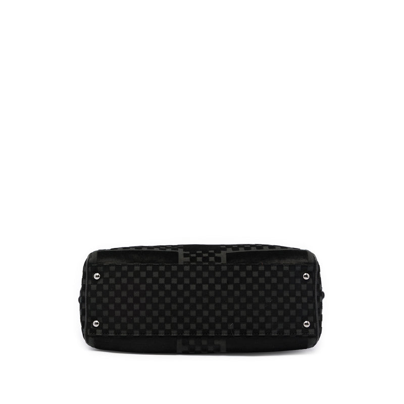 CC Check Embossed Velvet Belted Side Frame Bag - Image 3