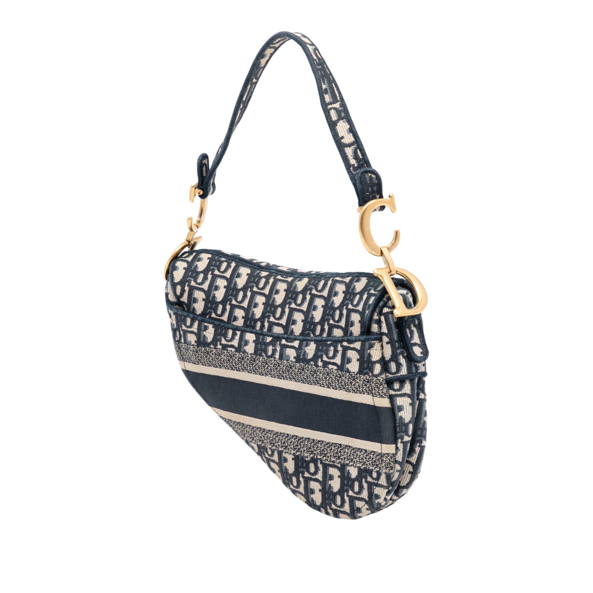 Oblique Embroidered Canvas Saddle Bag - Image 2