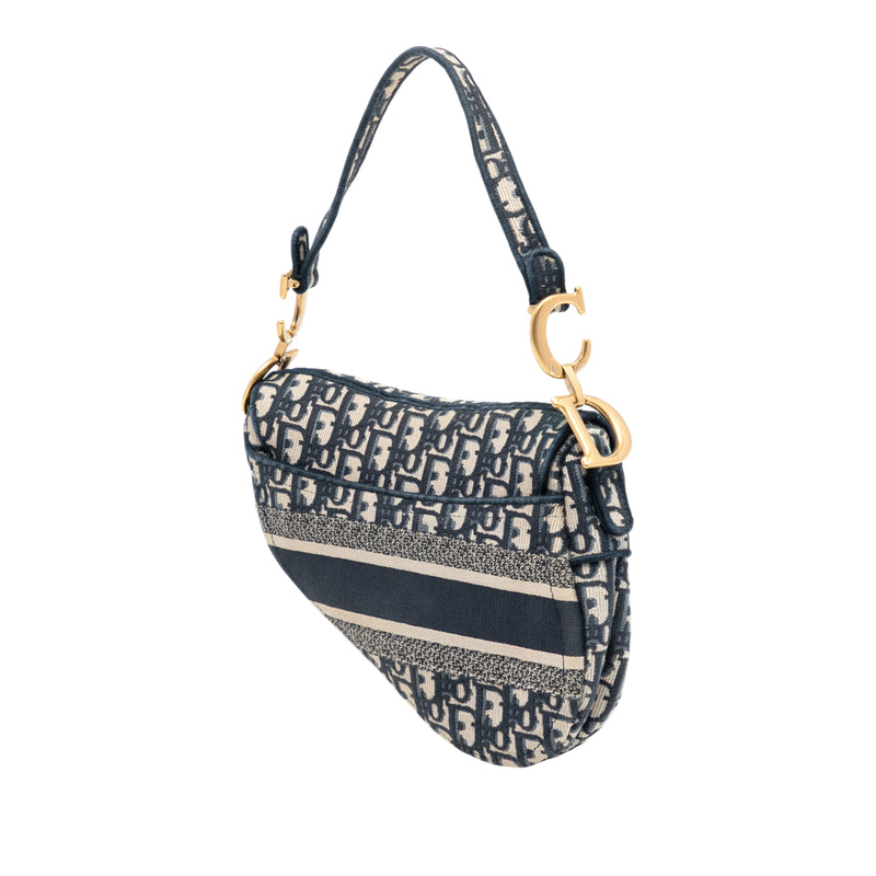 Oblique Embroidered Canvas Saddle Bag - Image 2