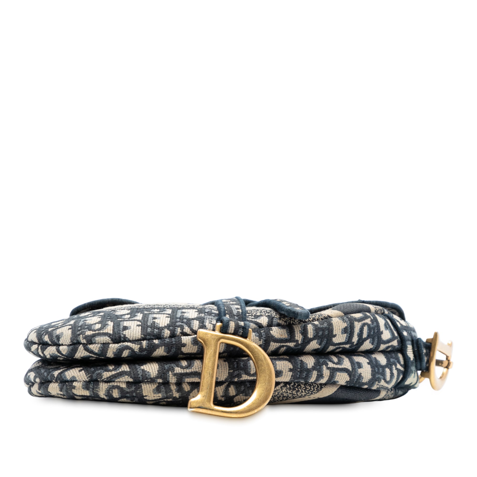 Oblique Embroidered Canvas Saddle Bag - Image 3