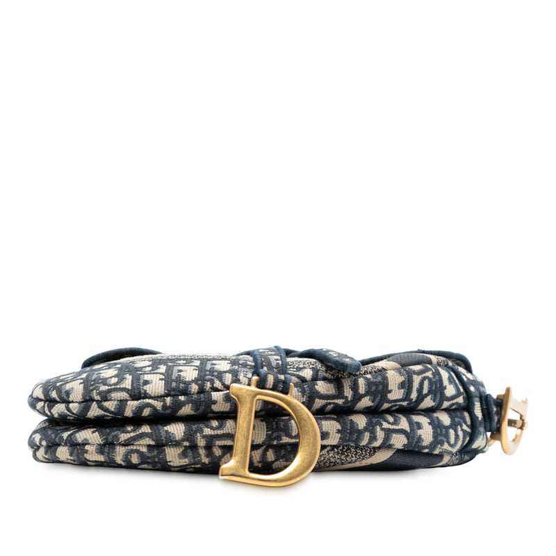 Oblique Embroidered Canvas Saddle Bag - Image 3