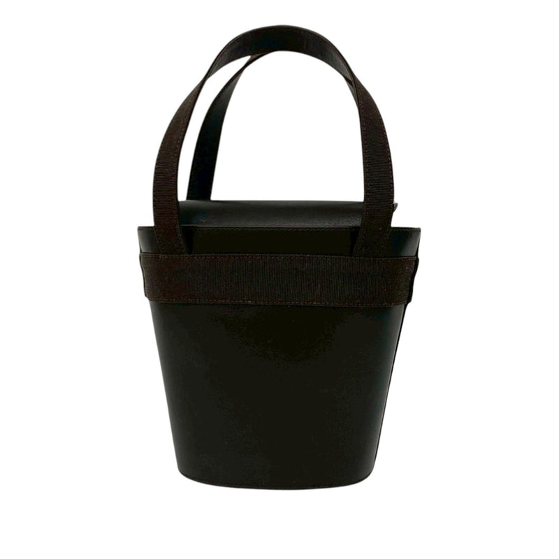 Leather Vara Bow Top Handle Bucket Bag - Image 2