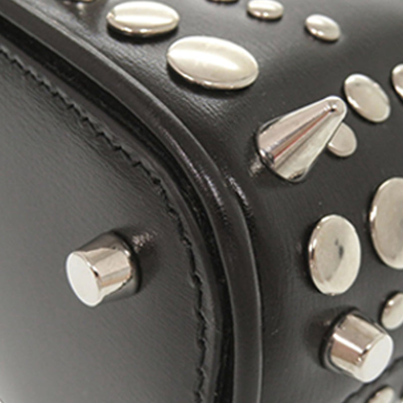 Mini Studded Dollar Calfskin Bamboo Diana Dome Satchel - Image 10