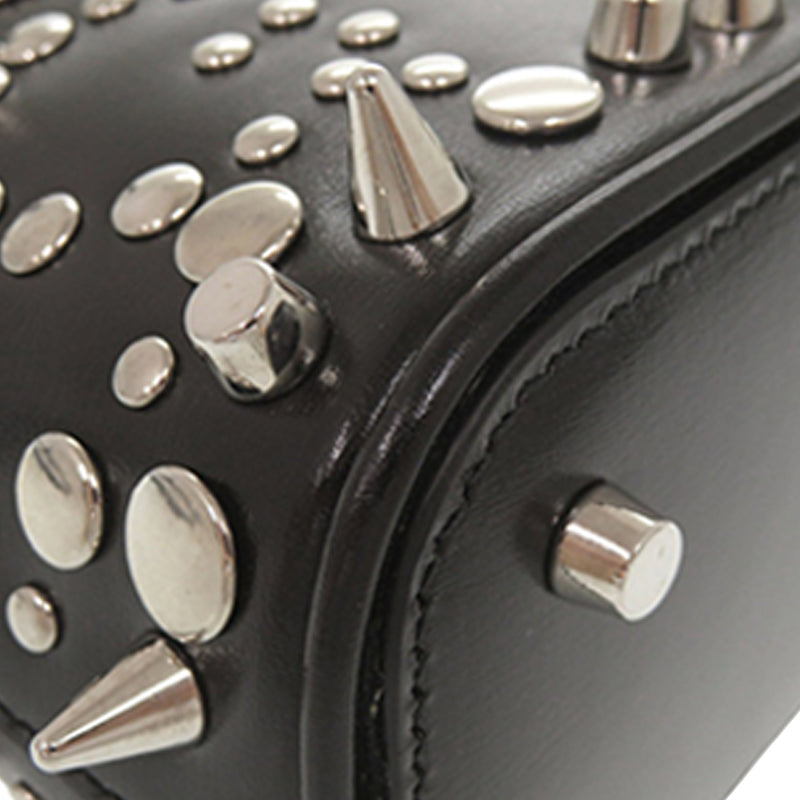 Mini Studded Dollar Calfskin Bamboo Diana Dome Satchel - Image 11