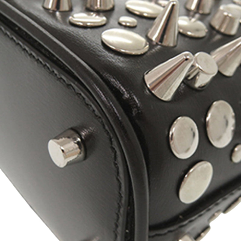 Mini Studded Dollar Calfskin Bamboo Diana Dome Satchel - Image 12