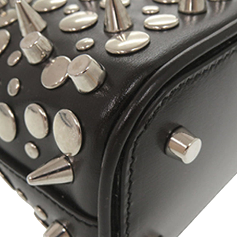 Mini Studded Dollar Calfskin Bamboo Diana Dome Satchel - Image 13