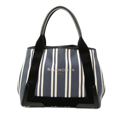 Canvas Striped Navy Cabas S - Image 1
