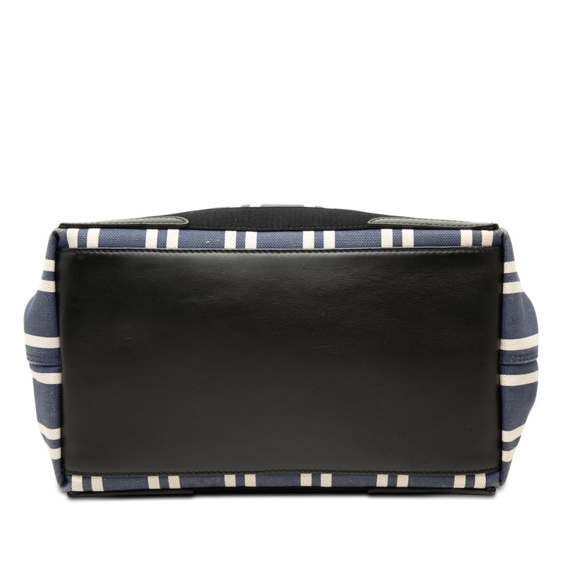 Canvas Striped Navy Cabas S - Image 3