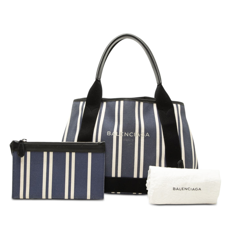 Canvas Striped Navy Cabas S - Image 7