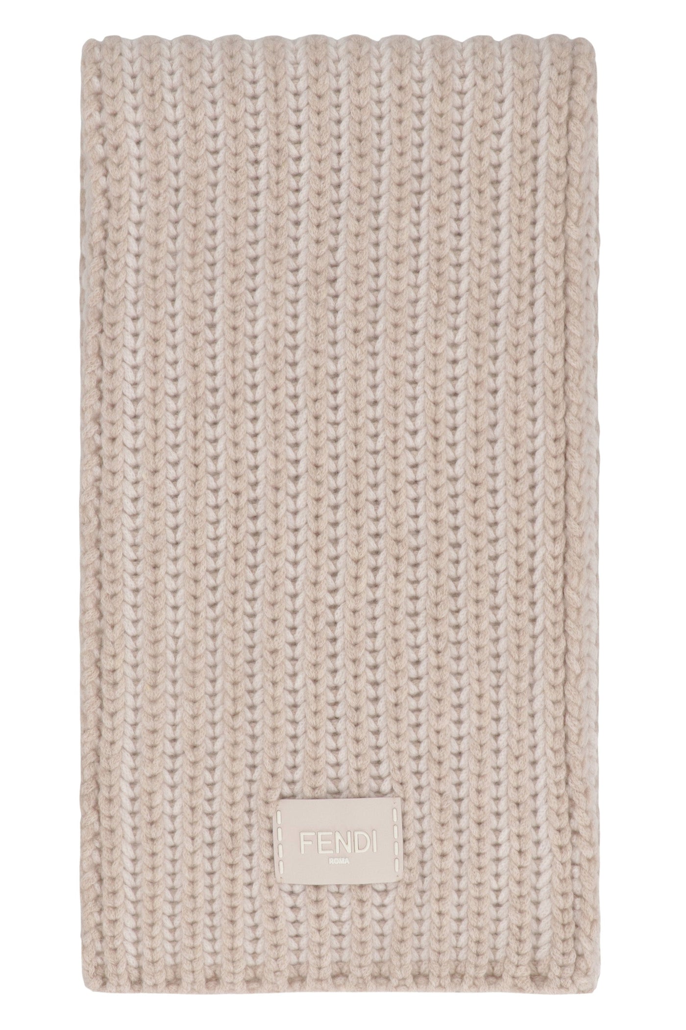 Fendi Virgin Wool And Cashmere Scarf — Beige Scarfs