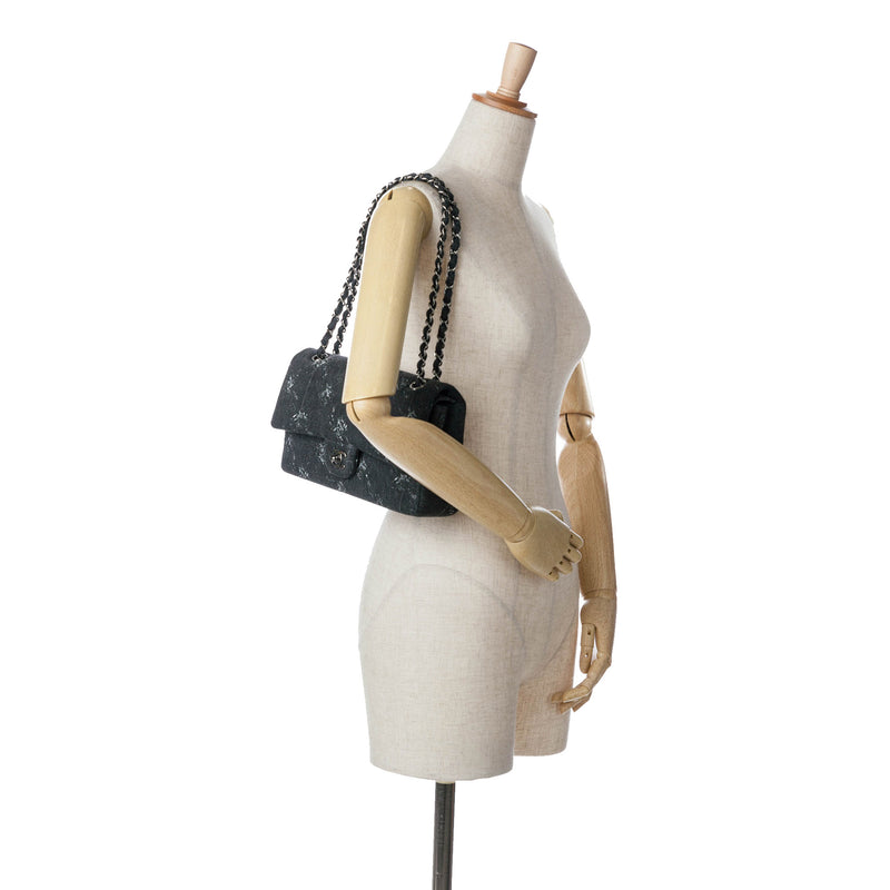 Medium Denim Double Flap - Image 11