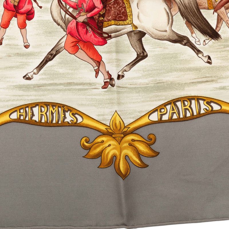 Les Chevaux des Moghols Silk Scarf 90 - Image 3