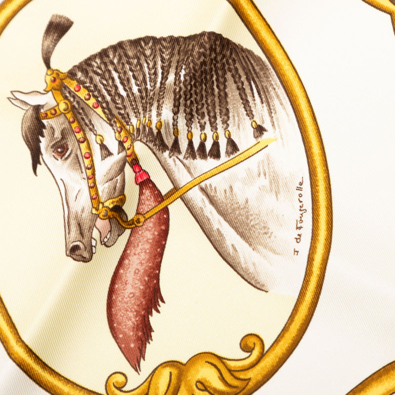 Les Chevaux des Moghols Silk Scarf 90 - Image 7
