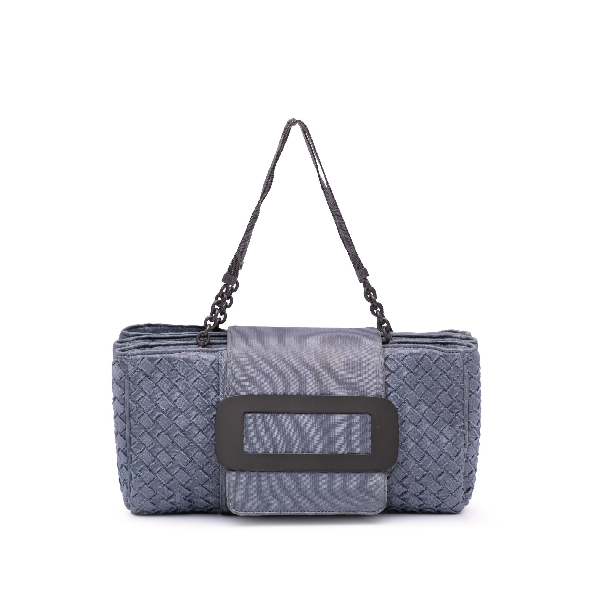Canvas Intrecciato Buckle Flap Handbag - Image 1