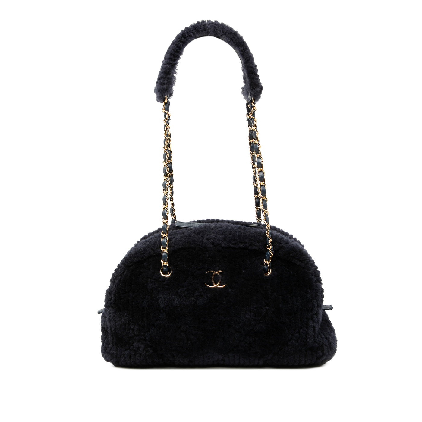 Coco Neigh Large Quilted Shearling Bowling Bag - Image 1
