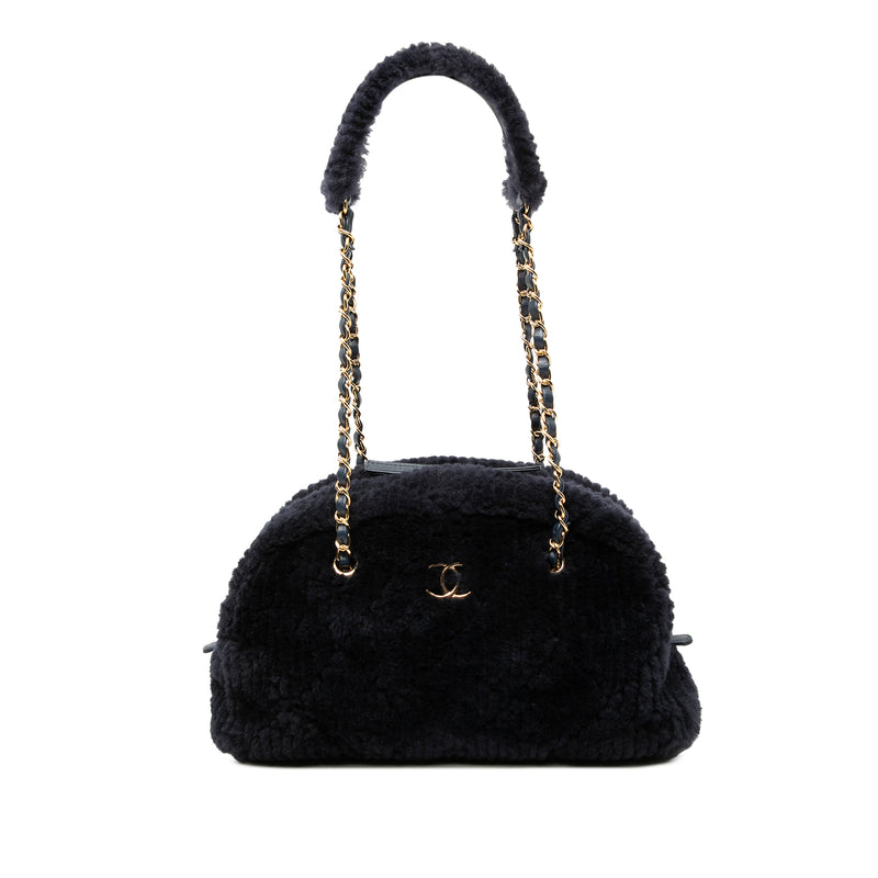 Coco Neigh Large Quilted Shearling Bowling Bag