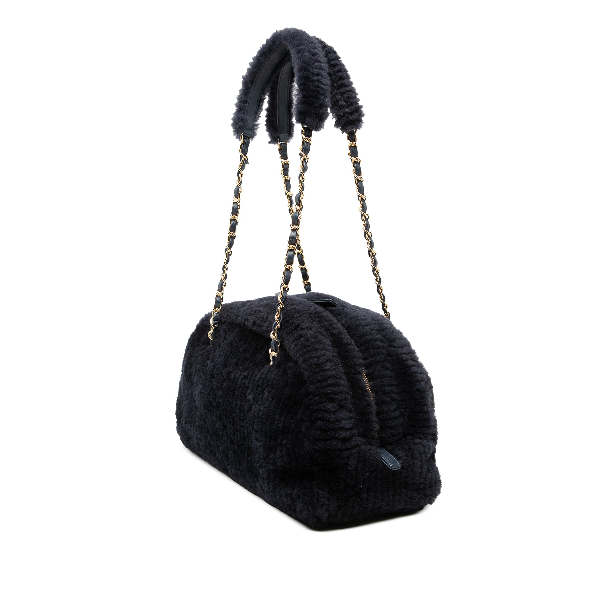 Coco Neigh Large Quilted Shearling Bowling Bag - Image 2