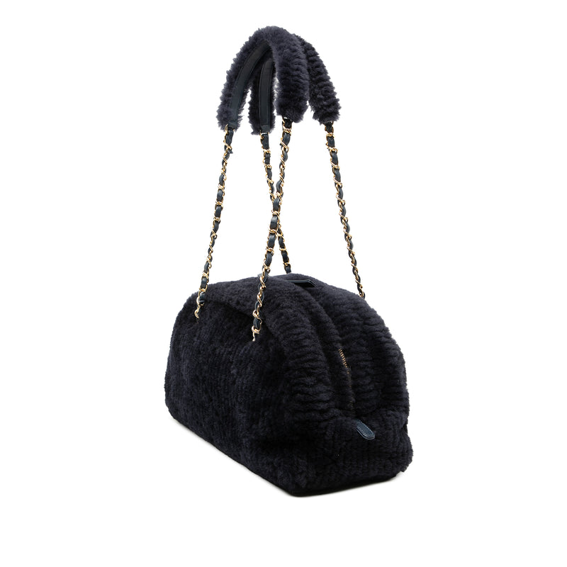 Coco Neigh Large Quilted Shearling Bowling Bag - Image 2