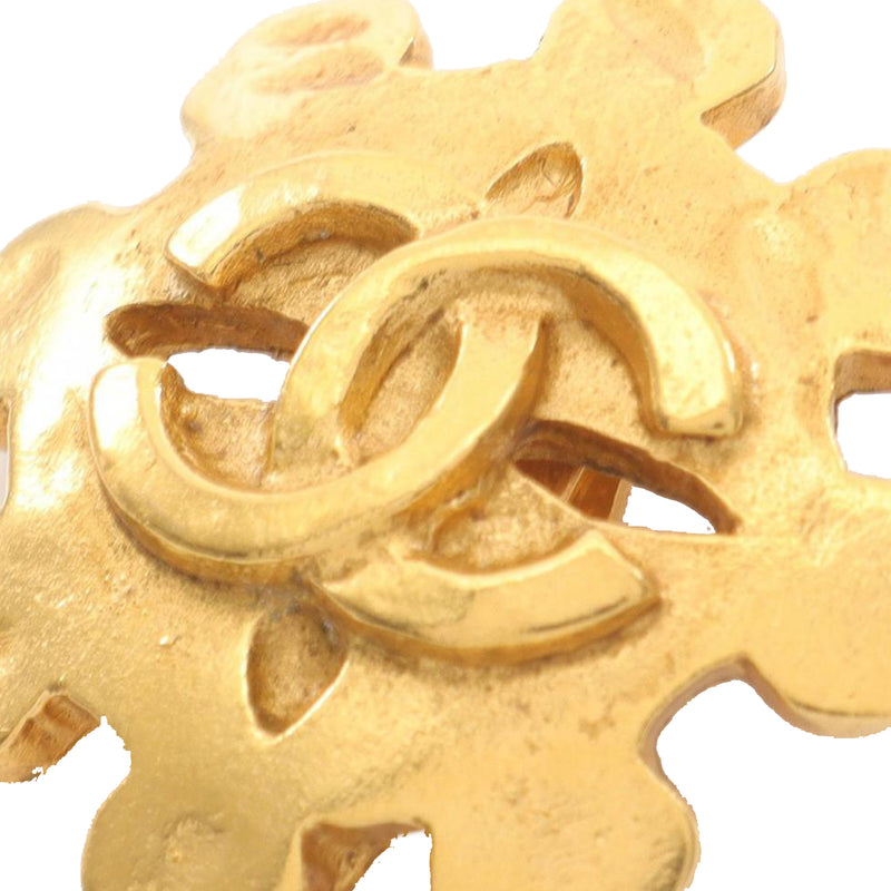 Gold Plated CC Floral Clip On Earrings - Image 3