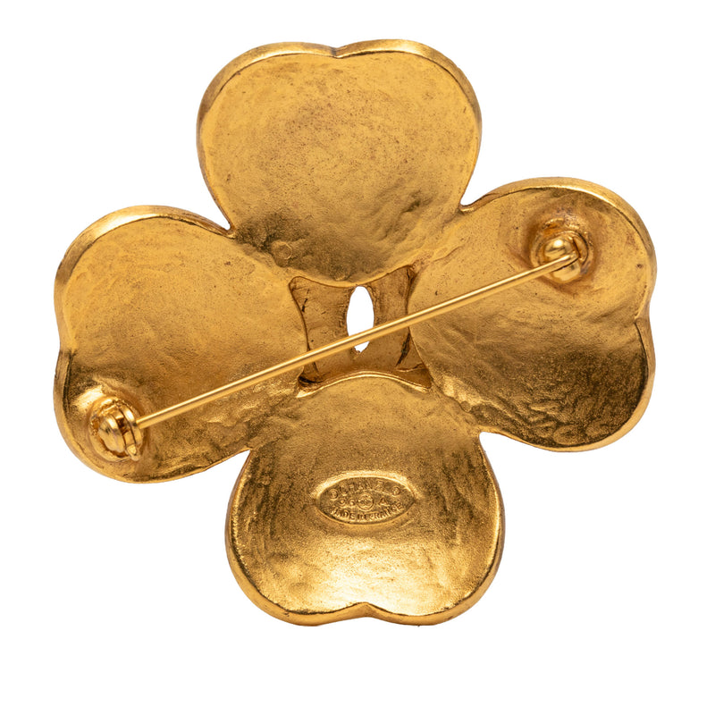 CC Gold Plated Grapevine Clover Brooch - Image 2