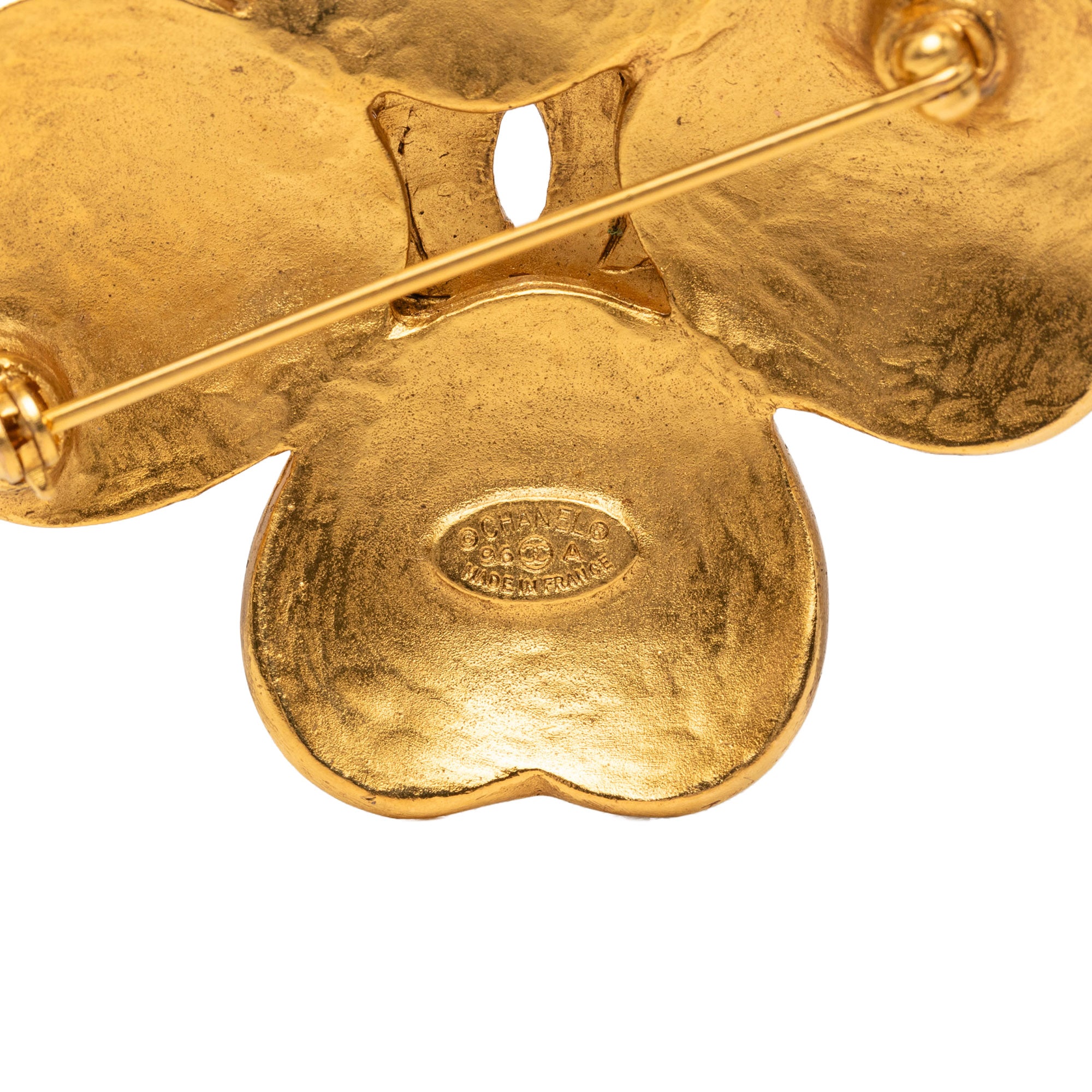 CC Gold Plated Grapevine Clover Brooch - Image 3