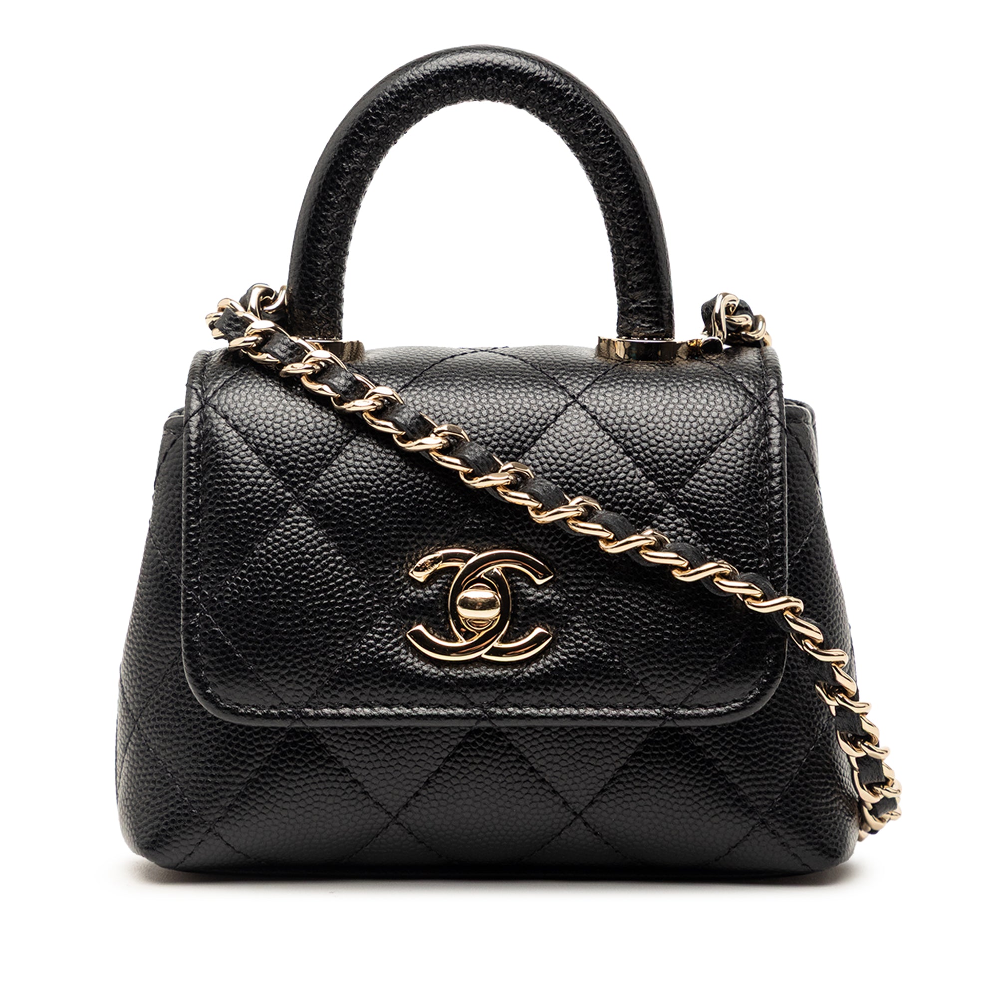 Nano Quilted Caviar Coco Top Handle Bag - Image 1